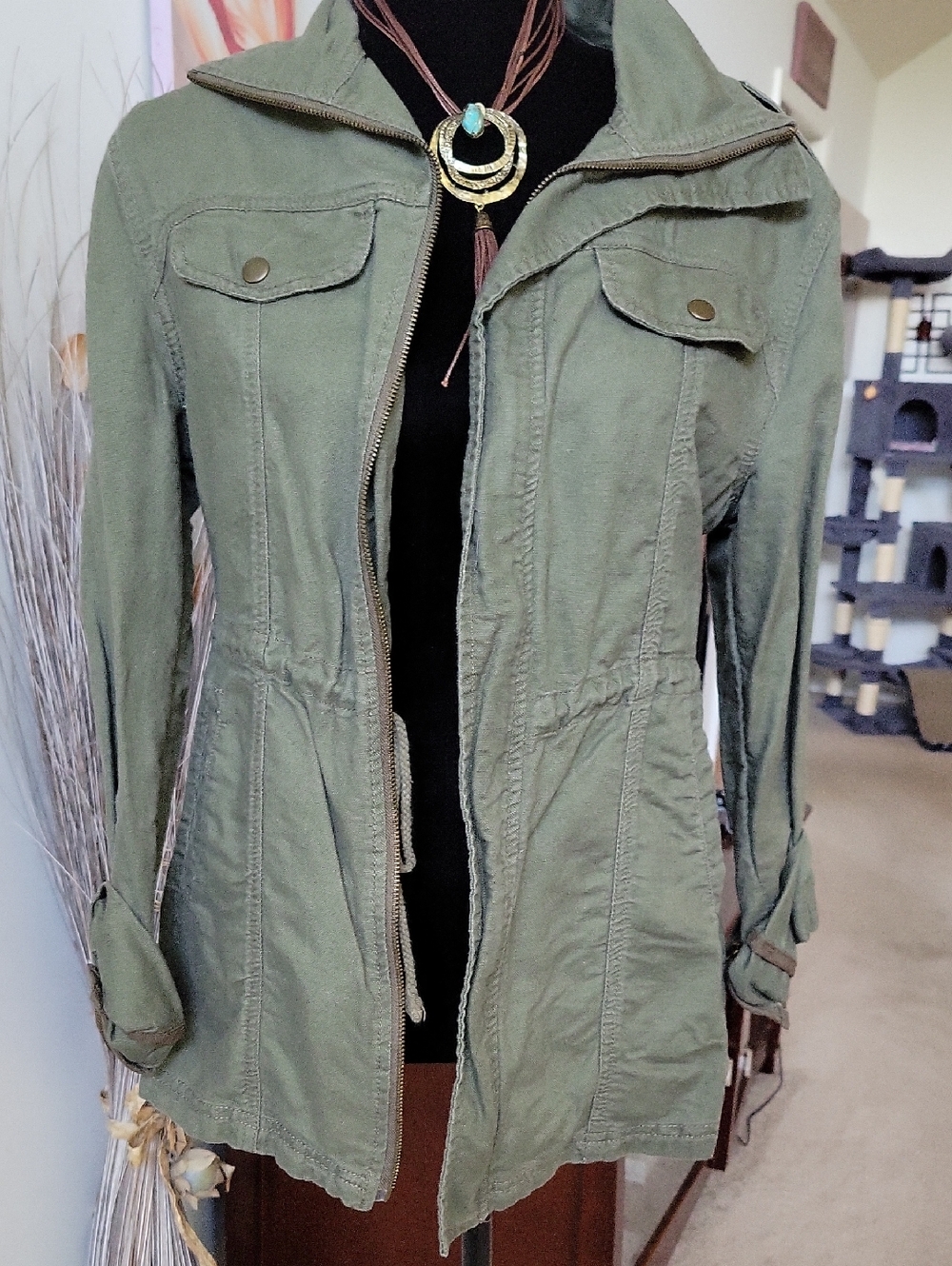 Gianni Bini Olive Utility Jacket